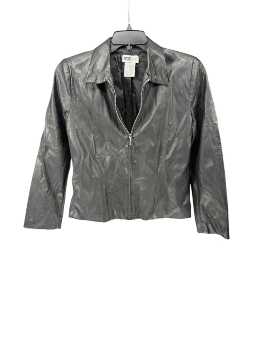 Women's I.N. Studio Faux Leather Jacket Black Size 8